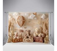 Fondo fotográfico Kate Bohemia de 6.5x6.5ft/2x2m con diseño de Globo aerostático y Nubes Estilo Bohemio Ideal para Baby Showers Primer sesiones de Fotos de cumpleaños