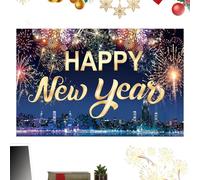 Fondo fotográfico para Año Nuevo | 100x150cm Decoración 2D - Fondo festivo Cabina Fotográfica | para Fotógrafos Creadores de Contenidos Eventos Escolares Pequeñas Empresas Reuniones Familiares
