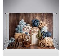 Fondo fotográfico para el Primer cumpleaños de Kate Western Cowboy 6.5x6.5ft/2x2m Fondo rústico con Arco de Globos de Cactus Retrato Infantil Tema de Rodeo fotomatón para Fotos Familiares Vaqueras