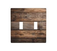 Fondo horizontal de madera con tablones, cubierta de luz de palanca de doble banda, placa de pared, decoración de interruptor, tamaño estándar, 11,4 x 11,4 cm