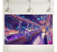 Fondo interior de nave espacial galáctica, colorido diseño cósmico de paisaje estelar para eventos de fotografía, decoración de habitación temática de ciencia ficción para fiestas y celebraciones, 71