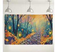 Fondo mágico de camino del bosque, tapiz de bosque de fantasía para fotografía, decoración de escena de naturaleza encantada para bodas, eventos de otoño, fiestas al aire libre, 71 x 43 pulgadas