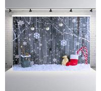 Fondo navideño para una Nochebuena memorable, diseño único de muñeco de nieve, regalo de madera, fondo para fotografía, noble y elegante, 125 x