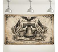 Fondo vintage del Día de la Independencia de Estados Unidos, decoraciones de pared patrióticas retro, fondo de fotografía marrón rústico para fiestas y eventos del 4 de julio, 71 x 43 pulgadas