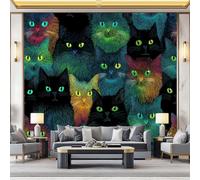 Fondos de pantalla con imágenes panorámicas Fantasía Gato Animales Textura Decoración de pared decorativa para el dormitorio del hogar 350 x 256 cm para decoración papel tapiz multiusos Vistoso