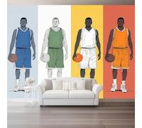 Fondos de pantalla con imágenes panorámicas Grafiti Jugador De Baloncesto Simple Decoración de pared decorativa para el dormitorio del hogar 400 x 280 cm para decoración papel tapiz multiusos Vistoso