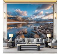 Fondos de pantalla con imágenes panorámicas Naturaleza Lagos Montañas Fotografía Decoración de pared decorativa para el dormitorio del hogar 350 x 256 cm para decoración papel tapiz multiusos Vistoso