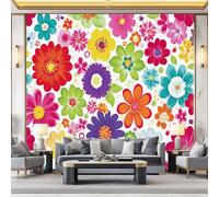 Fondos de pantalla con imágenes panorámicas Pintado Flores Lindo Animado Decoración de pared decorativa para el dormitorio del hogar 250 x 175 cm para decoración papel tapiz multiusos Vistoso