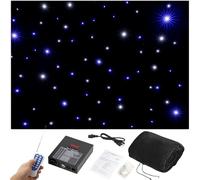 Fondos De Telón con Cortina De Luces LED Stage Star, con Control DMX 512, Fondo De Tela para Escenario De Boda con Cielo Estrellado, para DJ Banda Club Escenario De Boda(Blue/White,3x6m)