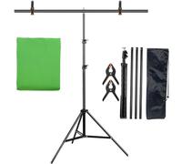 Fondos fotográficos Kit de Soporte Fondo en Forma T con Tela, Video, Croma, Marco Pantalla Verde for Accesorios Estudio fotográfico(2x2M Kit)
