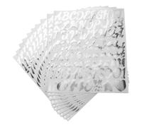 FONDOTIN 10 Hojas Pegatinas Autoadhesivas de Letras en Plata Brillante Purpurina, Tamaño 1 Pulgada, Juego de 10 Piezas, Letras del Alfabeto Alemán para Decoración, Manualidades y Tablones