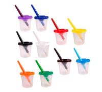 FONDOTIN 10 juegos Vasos Lavapinceles Antiderrame para Pinceles de Colores Tazas de Enjuague y Prácticas para Pintura y Proyectos Artísticos
