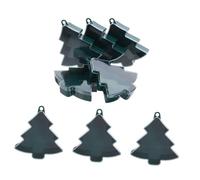 FONDOTIN 10 Piezas Cajas Decorativas con Tapa Cajas de Plástico para Dulces con Forma de Árbol de Navidad Adornos Rellenables para Colgar el Árbol como Recuerdo Navideño