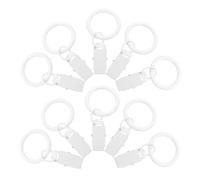 FONDOTIN 10 Piezas Pinzas para Cortinas con Anilla de Hierro Clips Resistentes para Cortinas y Ducha Multiusos para Colgar Toallas Ropa y Tejidos Color Blanco