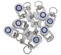 FONDOTIN 10 Piezas Rodillos de Metal para Riel de Cortina con Rodamiento Silencioso Deslizadores Estables para Montaje Techo Ganchos de Acero Inoxidable para Cortinas Pesadas Hogar y