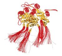 FONDOTIN 12 Piezas Colgantes de Madera Caballo Horóscopo Chino Decoración Suerte Amuletos para Año Chino Hogar Oficina Coche