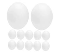 FONDOTIN 12 Piezas Huevos Artificiales Realistas para Aves Huevos Falsos de Plástico para Entrenamiento y Decoración Simulación Natural para Canarios Periquitos y Pájaros Complementos para