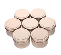 FONDOTIN 12 Piezas Tarros Redondos de Lata para Velas Color Rosa Dorado Envases Reutilizables para Fabricación de Velas Aromáticas Frascos Prácticos para Cosméticos y Almacenamiento de