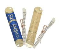 FONDOTIN 2 Juegos Mezuzah Metálica con para Puerta Exterior Decoración Judaica Religiosa para del Hogar Regalo de Protección y Tradición Judía