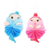 FONDOTIN 2 piezas Bolas de Baño para Esponja Ducha con Diseño de Exfoliante Corporal Ligero y Portátil para Limpieza Profunda Material Amigable Piel para Baño Diario
