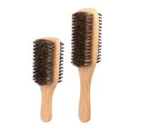 FONDOTIN 2 piezas Cepillo Doble Cara Cerdas de Jabalí para Hombre Alisador y Desenredante Suave Resistente y Multifuncional para Cabello Fino y Grande y Pequeño