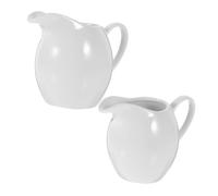 FONDOTIN 2 Piezas Cerámica Jarra Leche con Mango Antideslizante para Café Salsa y Leche Versátil y Resistente al Calor para Uso Diario
