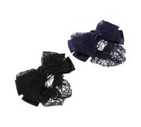 FONDOTIN 2 Piezas Cubierta para Moño Profesional de Mujer Elástica con Lazo de Encaje Accesorio para Peinados de Ballet y Trabajo Banca Enfermería y Hotelería Redes para Cabello Elegante y