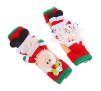 FONDOTIN 2 Piezas Cubiertas para Mango de Frigorífico y Horno Navideñas Protectores Decorativos para Manijas de Electrodomésticos de Cocina Diseño Resistente Manchas y Lavables y Fáciles de