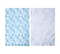 FONDOTIN 2 Piezas de Papel de Fondo Fotográfico de Doble Cara Diseño Mármol Nº6 y Nº9 Papel Pintado Resistente al Aceite para Fotografía de Productos y Naturaleza Muerta