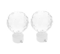 FONDOTIN 2 Piezas Decoración Hogar Terminales de Barra de Cortina de Hierro y Cristal Elegantes para Acabado Ventanas Modernas Color