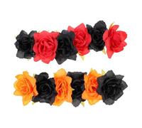 FONDOTIN 2 piezas Diadema Elástica con Flores Simuladas para Mujer Accesorios Cómodos para Fiesta de Halloween Tocado Floral para Disfraz y Celebración