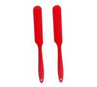 FONDOTIN 2 piezas Espátulas de Silicona con Mango de Resistentes al Calor para Crema Masa y Repostería Accesorios Prácticos para Cocina y Horneado Color Rojo