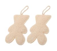 FONDOTIN 2 piezas Esponja Natural de Lufa Forma de Oso para Exfoliación Corporal Removedor de Piel Muerta Esponja de Baño Segura para Bebés y Limpieza Profunda de la Piel