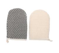 FONDOTIN 2 piezas Guantes de Baño Exfoliantes de Sisal Natural Dobles para Hombre y Mujer Paños Limpiadores Corporales para Ducha y Masaje