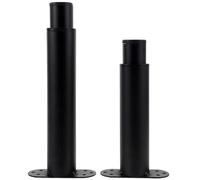 FONDOTIN 2 Piezas Patas de Soporte para Cama Ajustables Altura de Patas Centrales de Acero Negro con Tornillos y Almohadillas EVA Reemplazo Resistente para Marco y Listones de Madera