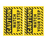 FONDOTIN 2 piezas Pegatinas Antideslizantes para Suelo Señal de Advertencia Visible con Caution Watch Your Step Adhesivo Resistente para Escaleras y Áreas de Trabajo Fácil Aplicación