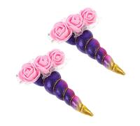 FONDOTIN 2 Piezas Pinzas para Pelo Unicornio Infantil Accesorios de Cabello Coloridos para Niñas Diseño Adorable para Fiestas y Diario