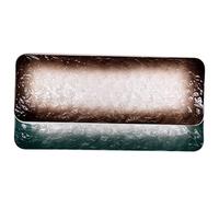 FONDOTIN 2 piezas Platos de Sushi Cerámicos Rectangulares Verde y Marrón para Servir Sashimi Salmón y Aperitivos Casa y Hotel