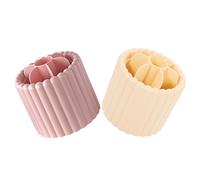FONDOTIN 2 Piezas Rotatable Makeup Brush Holder Dual-use Cosmetics Organizer Cylinder For Bathroom Vanity And Desk Pen And Makeup Brush Storage Container Easy Access Rotating Design Milk