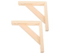 FONDOTIN 2 piezas Soporte Estante de Madera Maciza Escuadra Resistente para Baldas Flotantes Soportes Estantes Pared para Cocina Baño y Biblioteca