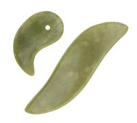 FONDOTIN 2 Piezas Tabla de raspar de jade masajeador facial barrer herramienta de masaje facial herramienta para raspar músculos tabla de raspado de jade Verde