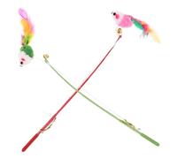 FONDOTIN 2 Piezas Unidades de Varitas Interactivas para Gatos con Peluche Juguetes para Estimular y Entretener Gatos Accesorio Práctico para Vínculo con Mascotas