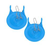 FONDOTIN 2 Piezas Válvula de Descarga para Inodoro Repuesto con Cadena y Gancho Kit de Flapper de Resistente para Reparación y Ahorro Baños Domésticos Azul