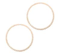 FONDOTIN 2 Piezas Wreath Hoop Frames Stainless Steel Hoop With Rustic Wooden Beads Durable Reusable Dream Catcher Macrame Diy Decor For Home Party Celebration