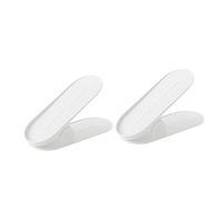 FONDOTIN 2 Piezas Zapatero Pequeño Space Saver Shoes Slots Repisa De Zapatos Estante Apilador De Zapatos Mínimo Zapato Apilable De Soporte Ajustable Soporte para Zapatos El Plastico