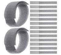 FONDOTIN 20 Correas Ajustables para Botas de Mascotas Impermeables Bandas de Poliéster con Cierre de Gancho y Bucle para Zapatos y Calcetines Color Gris Tamaño 20X180 MM 20 Unidades