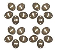 FONDOTIN 20 Piezas Placas Ovaladas de Hierro Vintage Cubiertas Decorativas para Cerraduras de Puertas y Cajas de Madera Insertos de Clavija para Muebles con Bordes Suaves y Fácil