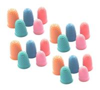 FONDOTIN 20 piezas Uds Dedales de Silicona Elásticos Protectores de Dedos Antideslizantes para Hogar Oficina Manualidades Fundas Resistentes para Pulgar y Dedos