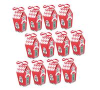 FONDOTIN 20piezas Caja De Galletas Candy House Para Obsequio Navideño Contenedor Para Dulces Navideños De Papel Kraft Caja Para Envolver Dulces De Fiesta Diseño Creativo