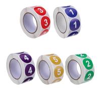 FONDOTIN 2500 Unidades Etiquetas Numéricas Autoadhesivas Redondas Pegatinas Números Pequeñas para Organización de Almacenaje Manualidades Buzones y Neveras Adhesión Duradera y Aplicación